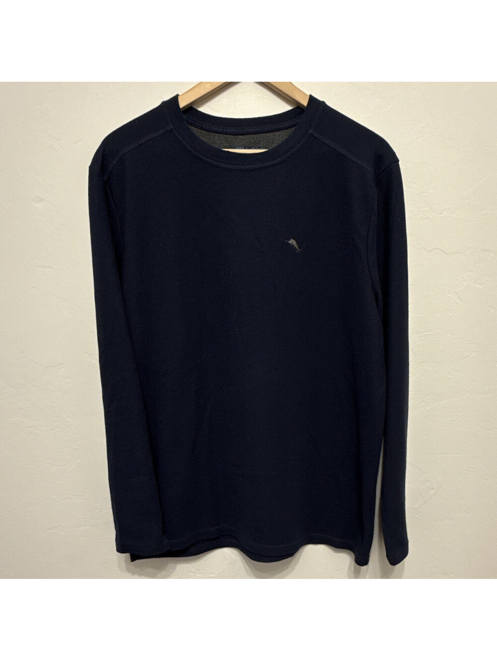 Tommy Bahama Men’s Navy Crewneck Pullover Knit Sweater Marlin Logo L